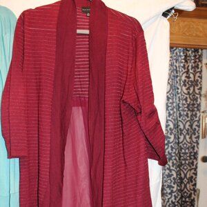 Wine colored Open Front cardigan